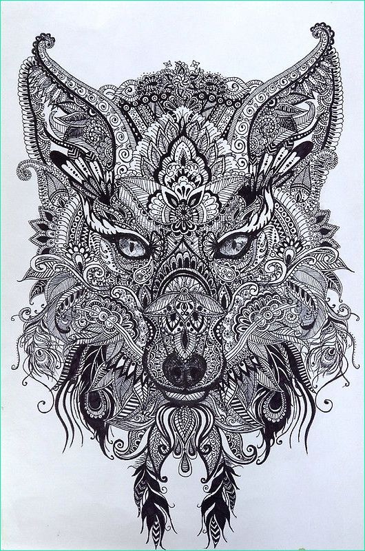 Mandala Animaux Impressionnant Image the 25 Best Mandala Wolf Ideas On Pinterest