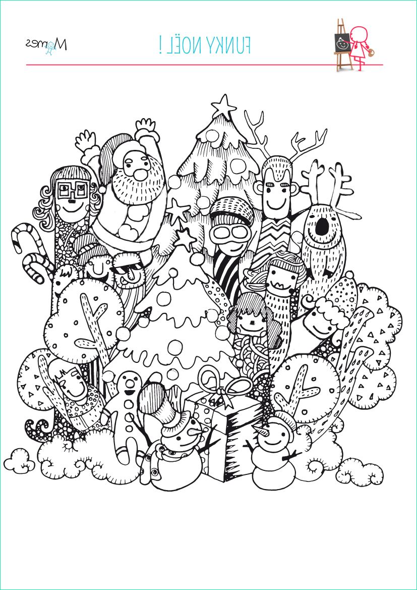 Noel Coloriage Beau Images Coloriage Noël Funky Momes