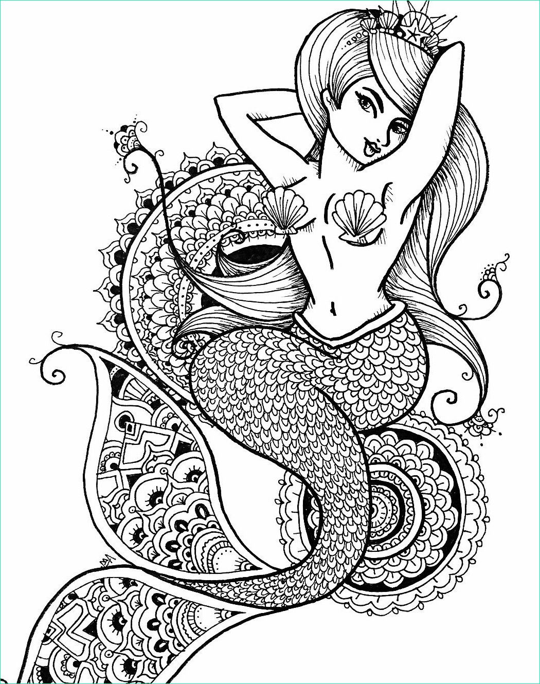 Dessin De Sirène Facile Beau Collection Pin by Elisabeth Quisenberry On Coloring therapy Sirens