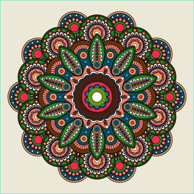illustration florale mandala couleurs vives