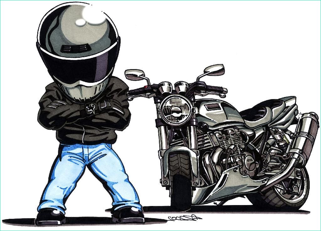 dessin anime avec des motos dessins de