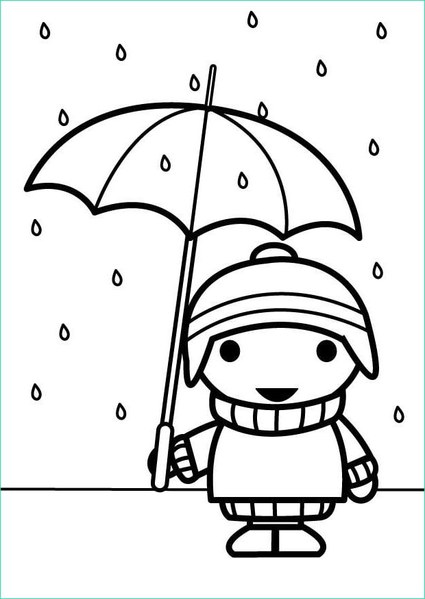 coloriage enfant avec un parapluie i