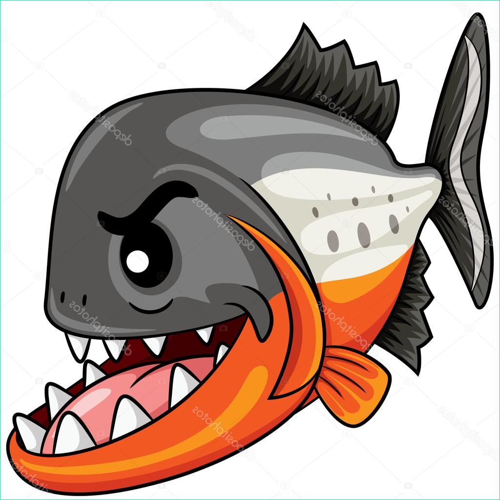 stock illustration piranha fish cartoon