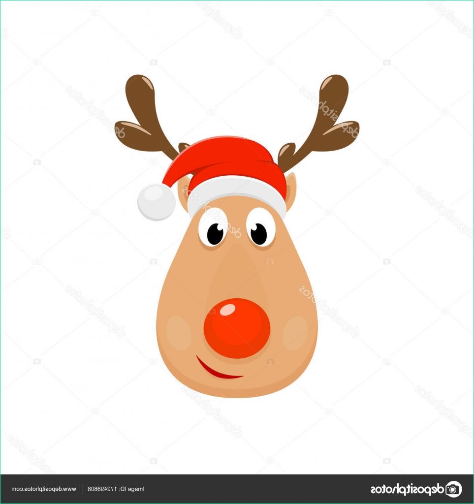 stock illustration head of christmas reindeer with