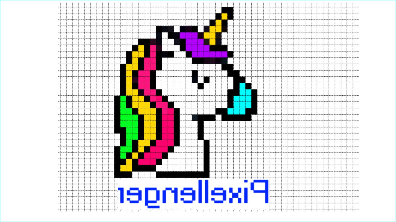 pixel art emoji licorne