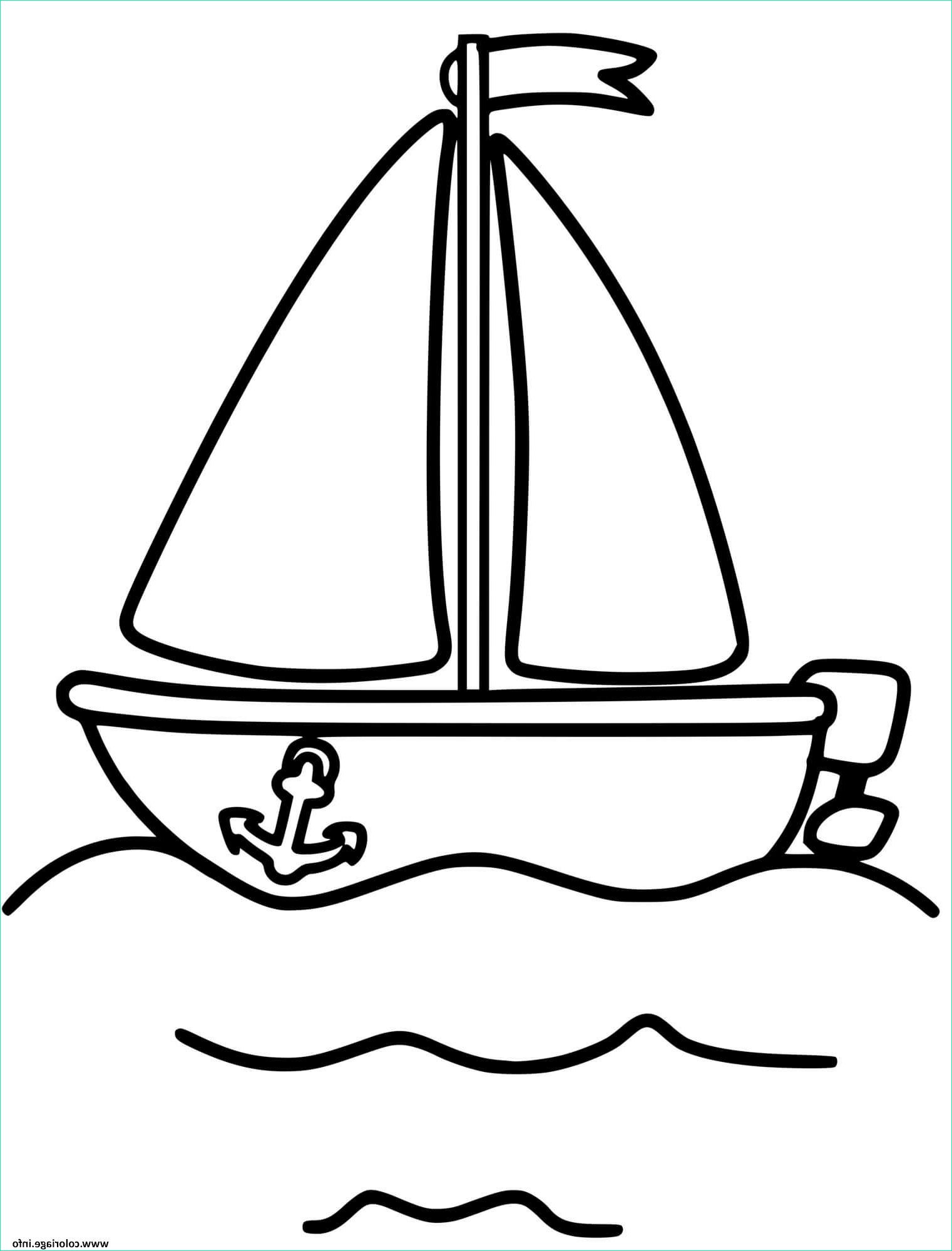 dessin facile de bateau coloriage