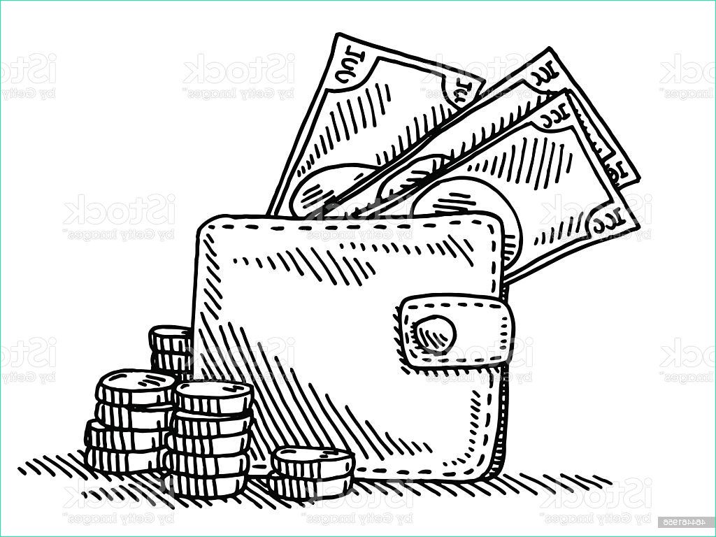 Billets Dessin Luxe Photos Wallet Money Coins Banknotes Drawing Stock Vector Art & More Of