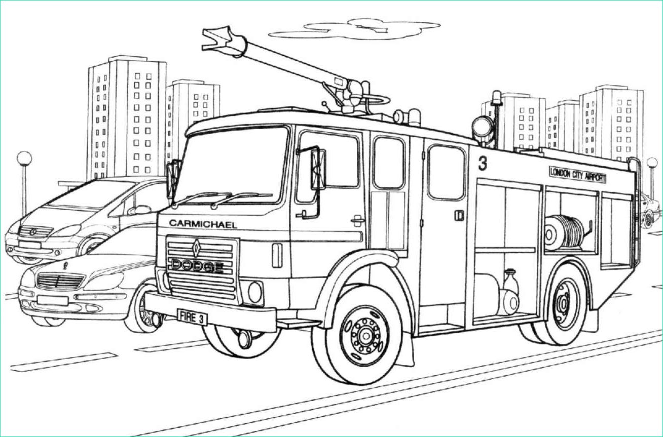 Camion De Pompier Coloriage Impressionnant Image Dessin Camion De Pompier Transport à Colorier – Coloriages à