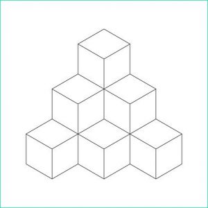 Cubes Dessin Beau Photos Pyramide De Cubes Illustration De Contour Vector Plat isolée Sur Fond