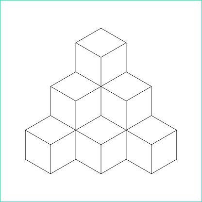 pyramide de cubes illustration de contour vector plat isolée sur fond blanc gm