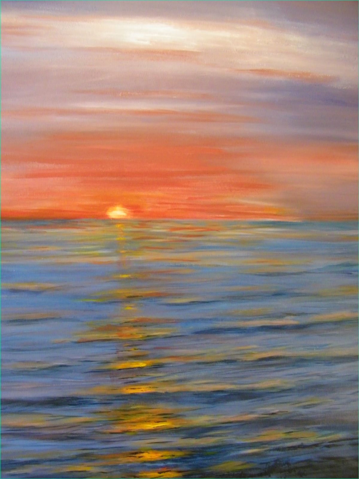 coucher de soleil sur la mer dessin