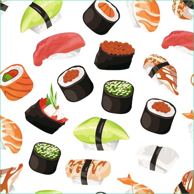 Dessin Sushi Luxe Photos Modèle De Types De Sushi De Dessin Animé