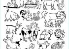 Dessins Animaux De La Ferme Beau Images Ensemble D Animaux De La Ferme Dessin Animé Mignon — Image Vectorielle