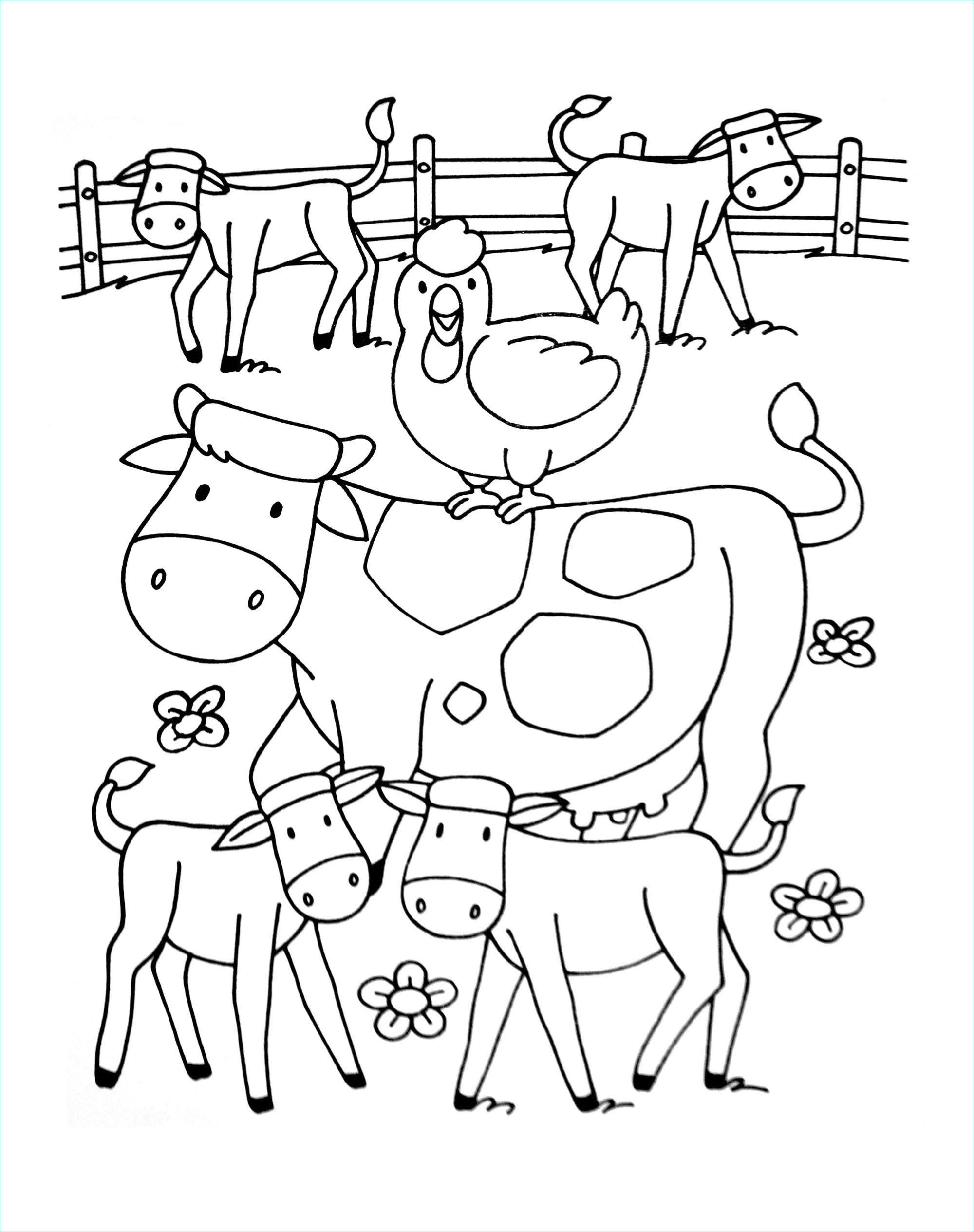 dessin animaux de la ferme a imprimer
