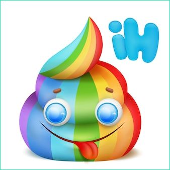 Emoji Caca Licorne Inspirant Stock Autocollants De Personnage De Dessin Animé Emoji Merde Licorne