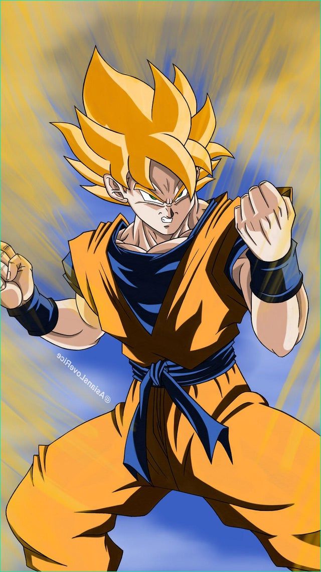 super saiyan goku with the old ssj hairstyle by