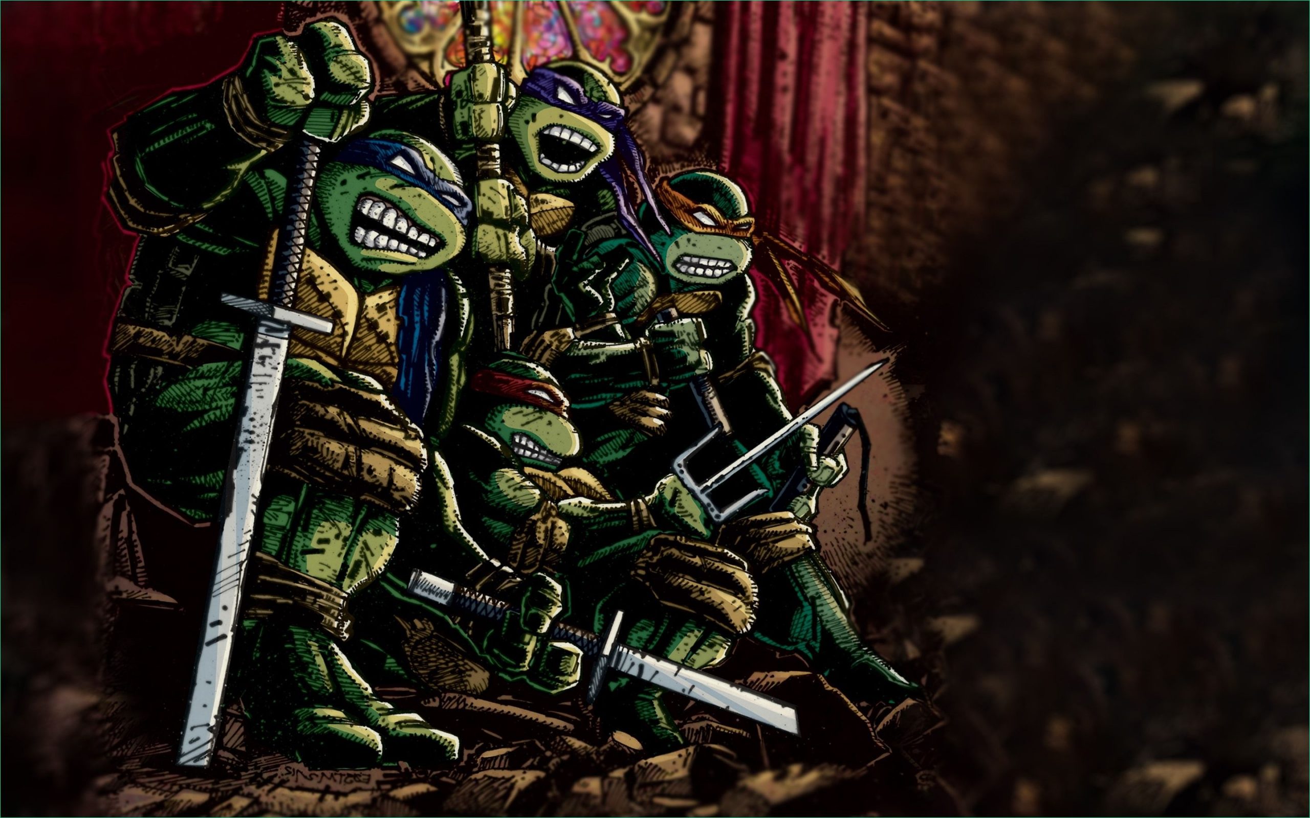 Teenage Mutant Ninja Turtles classic anime art picture wallpapers