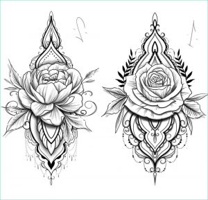 Rose Mandala Luxe Photographie Mandala Rose forearm Tattoo Stencil Bmp Fid Y