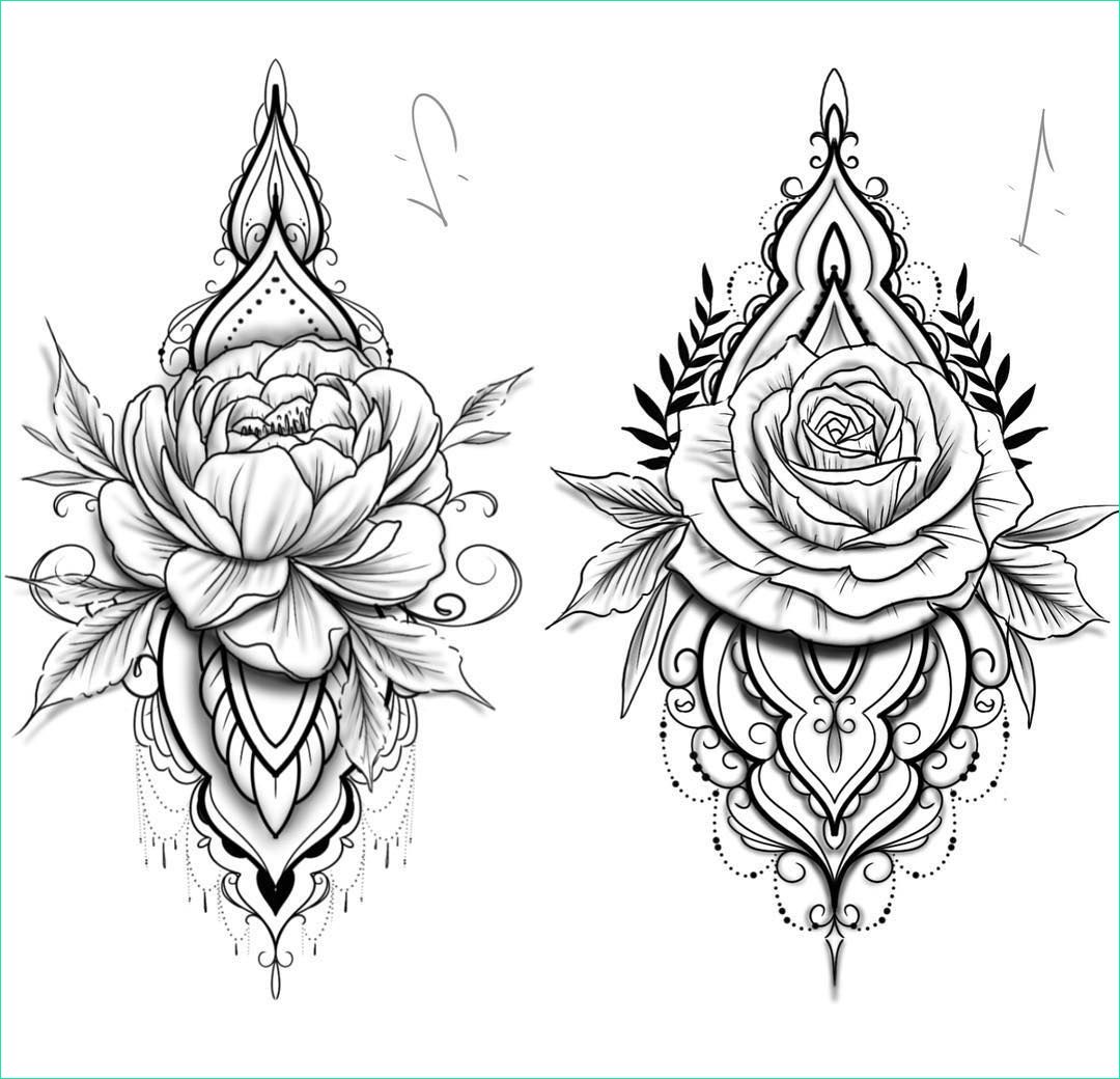mandala rose forearm tattoo stencil