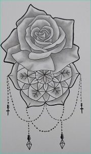 Rose Mandala Luxe Stock Rose Mandala Drawing by James Lynch