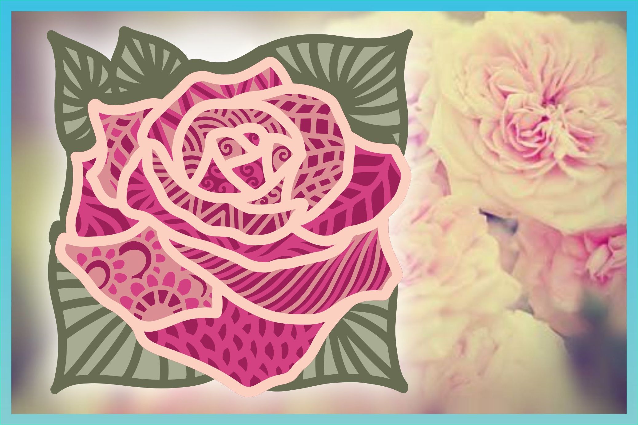 3d layered design 3d rose mandala 3d flower mandal