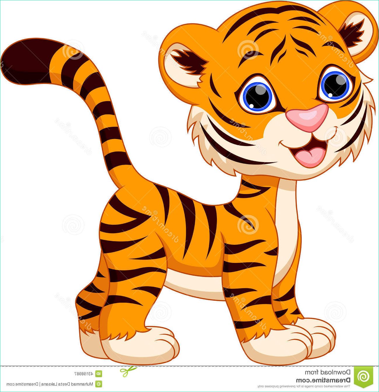 illustration stock dessin animé mignon de tigre image