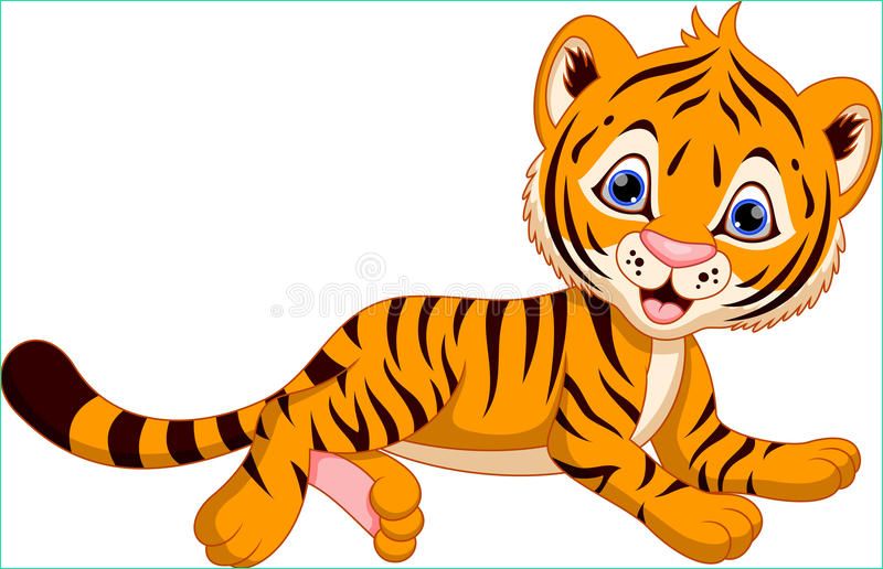illustration stock dessin animé mignon de tigre image