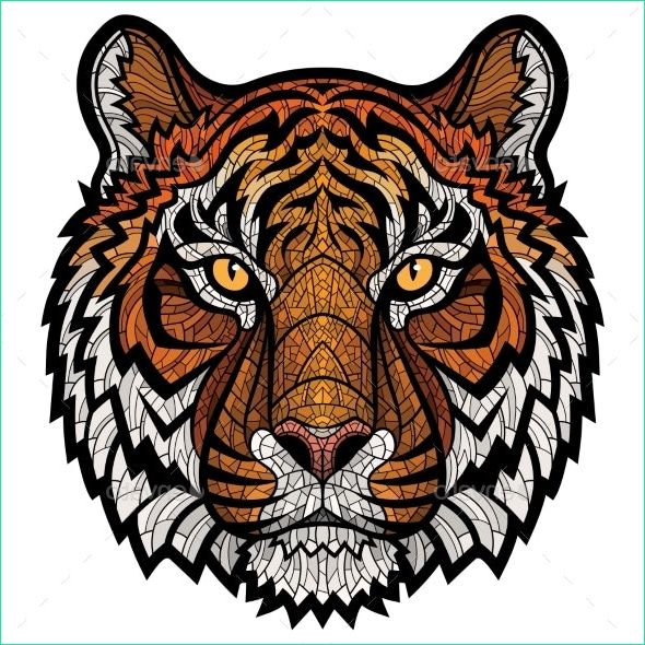 Tigre Dessin Couleur Nouveau Photos Tiger Head isolated by Ulyankin
