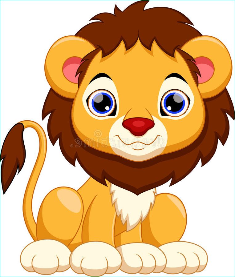 illustration stock dessin animé mignon de lion image