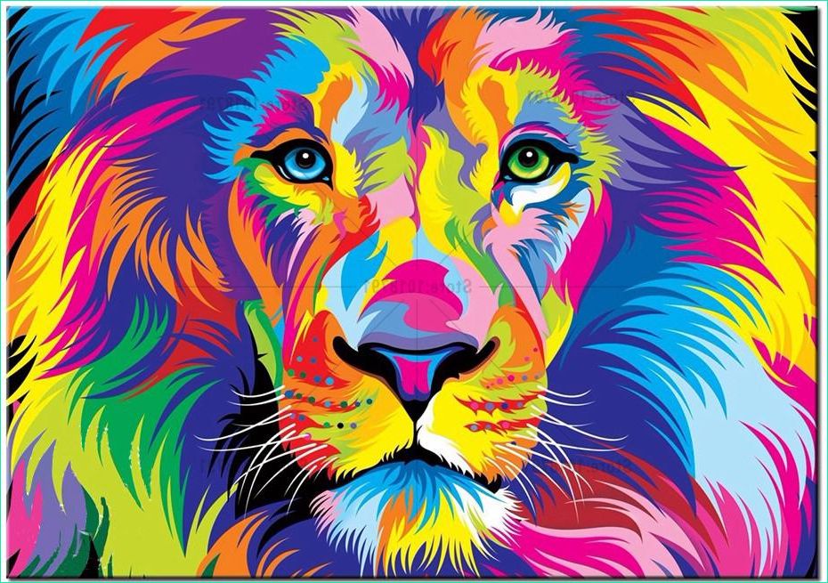 cool animaux dessin lion couleur