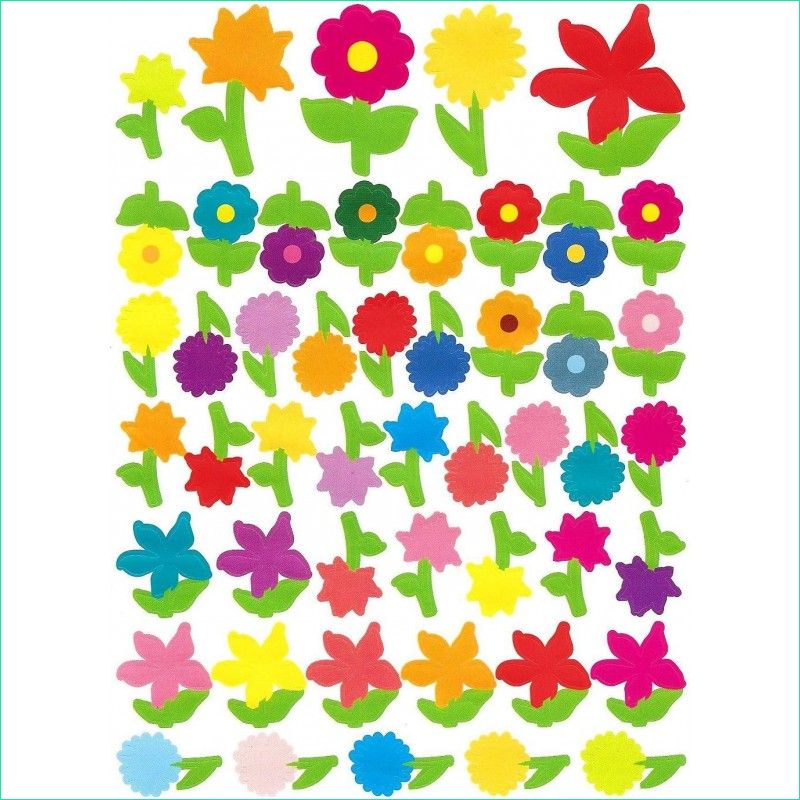 Fleurs A Imprimer Et Decouper Cool Image Gommettes Fleurs 87 Pièces Autocollantes